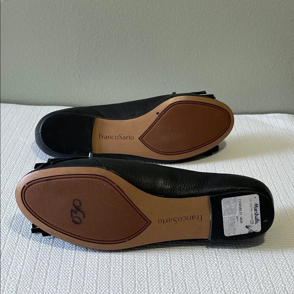 Franco Sarto. Black Leather Women's Flat Shoes. Size 8.5 - Picture 6 of 8
